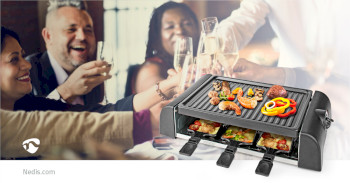 FCRA220FBK6 Gourmet / raclette | grill | 6 personen | spatel | temperatuurinstelling | anti-aanbak laag | rechth Product foto