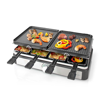 FCRA300FBK8 Gourmet / raclette | grill / steen | 8 personen | spatel | temperatuurinstelling | anti-aanbak laag  Product foto