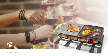 FCRA300FBK8 Gourmet / raclette | grill / steen | 8 personen | spatel | temperatuurinstelling | anti-aanbak laag  Product foto