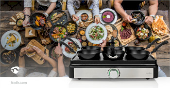 FCRA310FBK6 Party wokset | grill | 6 personen | spatel | temperatuurinstelling | anti-aanbak laag | rechthoek Product foto