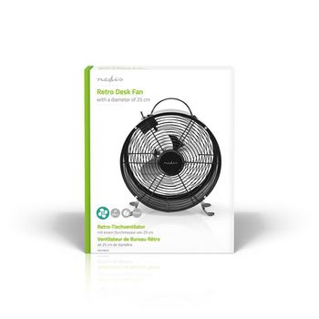 FNCL10BK20 Tafelventilator | netvoeding | diameter: 250 mm | 20 w | 2 snelheden | zwart  foto