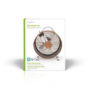 FNCL10CO20 Tafelventilator | netvoeding | diameter: 250 mm | 20 w | 2 snelheden | koper  foto
