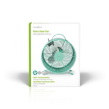 FNCL10TQ20 Tafelventilator | netvoeding | diameter: 250 mm | 20 w | 2 snelheden | turquoise  foto