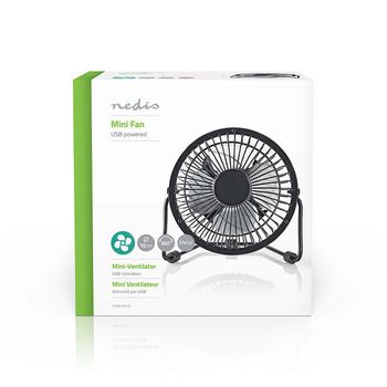 FNDK1BK10 Tafelventilator | usb gevoed | diameter: 100 mm | 3 w | 1 snelheid | zwart Verpakking foto