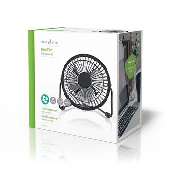 FNDK1BK10 Tafelventilator | usb gevoed | diameter: 100 mm | 3 w | 1 snelheid | zwart Verpakking foto