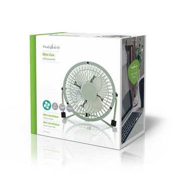 FNDK1GR10 Tafelventilator | usb gevoed | diameter: 100 mm | 3 w | 1 snelheid | groen Verpakking foto