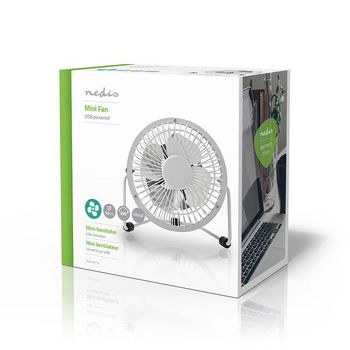 FNDK1WT10 Tafelventilator | usb gevoed | diameter: 100 mm | 3 w | 1 snelheid | wit Verpakking foto