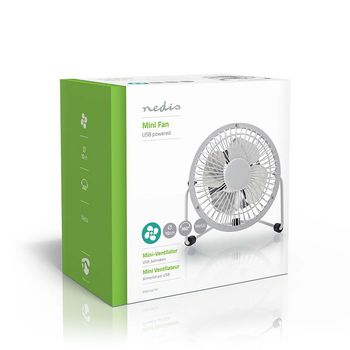 FNDK1WT10 Tafelventilator | usb gevoed | diameter: 100 mm | 3 w | 1 snelheid | wit Verpakking foto