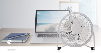 FNDK1WT10 Tafelventilator | usb gevoed | diameter: 100 mm | 3 w | 1 snelheid | wit Product foto