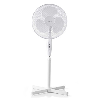 FNST10CWT40 Staande ventilator | diameter: 400 mm | 3 snelheden | zwenkfunctie | 45 w | verstelbare hoogte | wit