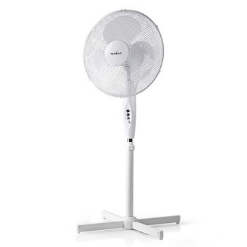 FNST10CWT40 Staande ventilator | diameter: 400 mm | 3 snelheden | zwenkfunctie | 45 w | verstelbare hoogte | wit Product foto