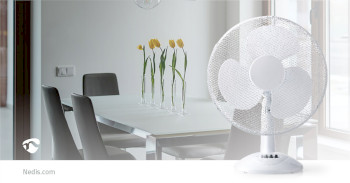 FNTB10CWT40 Tafelventilator | netvoeding | diameter: 400 mm | 45 w | zwenkfunctie | 3 snelheden | wit Product foto