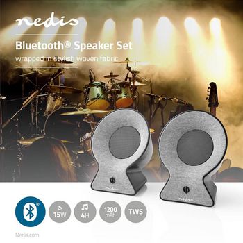 FSBS120GY Bluetooth®-speaker | batterij speelduur: tot 4 uur | tafelmodel | 30 w | stereo | koppelbaar |  Product foto