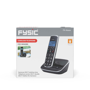 FX-6000 Dect seniorentelefoon met grote toetsen en 1 handset zwart  foto
