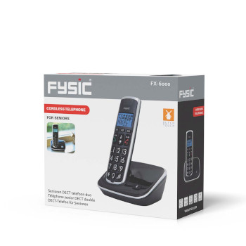 FX-6000 Dect seniorentelefoon met grote toetsen en 1 handset zwart Verpakking foto