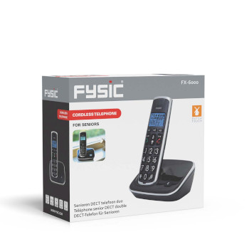 FX-6000 Dect seniorentelefoon met grote toetsen en 1 handset zwart Verpakking foto