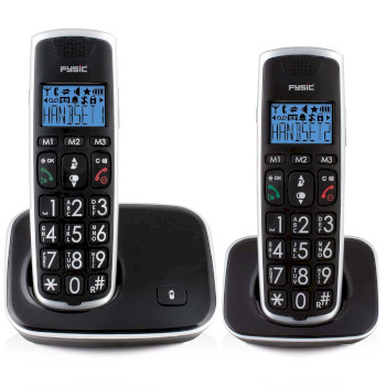 FX-6020 Dect seniorentelefoon met grote toetsen en 2 handsets zwart Product foto