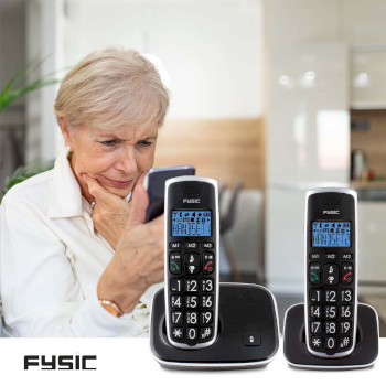 FX-6020 Dect seniorentelefoon met grote toetsen en 2 handsets zwart Product foto