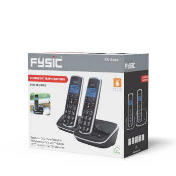FX-6020 Dect seniorentelefoon met grote toetsen en 2 handsets zwart Verpakking foto
