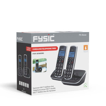 FX-6020 Dect seniorentelefoon met grote toetsen en 2 handsets zwart Verpakking foto