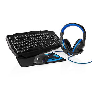 GCK41100BKDE Gaming combo kit | 4-in-1 | toetsenbord, koptelefoon, muis en muismat | blauw / zwart | qwertz | dui Product foto