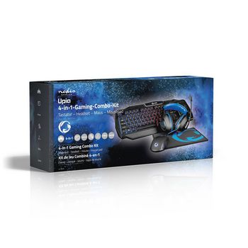 GCK41100BKDE Gaming combo kit | 4-in-1 | toetsenbord, koptelefoon, muis en muismat | blauw / zwart | qwertz | dui Verpakking foto