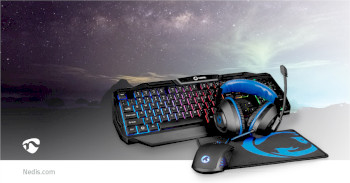 GCK41100BKDE Gaming combo kit | 4-in-1 | toetsenbord, koptelefoon, muis en muismat | blauw / zwart | qwertz | dui Product foto