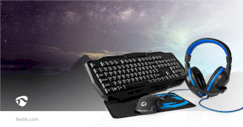 GCK41100BKES Gaming combo kit | 4-in-1 | toetsenbord, koptelefoon, muis en muismat | blauw / zwart | qwerty | spa Product foto