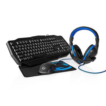 GCK41100BKFR Gaming combo kit | 4-in-1 | toetsenbord, koptelefoon, muis en muismat | blauw / zwart | azerty | fra Product foto