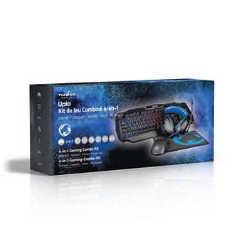 GCK41100BKFR Gaming combo kit | 4-in-1 | toetsenbord, koptelefoon, muis en muismat | blauw / zwart | azerty | fra Verpakking foto
