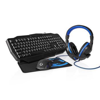 GCK41100BKIT Gaming combo kit | 4-in-1 | toetsenbord, koptelefoon, muis en muismat | blauw / zwart | qwerty | ita Product foto