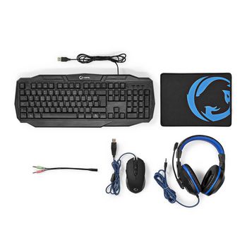 GCK41100BKIT Gaming combo kit | 4-in-1 | toetsenbord, koptelefoon, muis en muismat | blauw / zwart | qwerty | ita Inhoud verpakking foto
