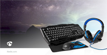 GCK41100BKIT Gaming combo kit | 4-in-1 | toetsenbord, koptelefoon, muis en muismat | blauw / zwart | qwerty | ita Product foto