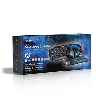 GCK41100BKND Gaming combo kit | 4-in-1 | toetsenbord, koptelefoon, muis en muismat | blauw / zwart | qwerty | sca Verpakking foto