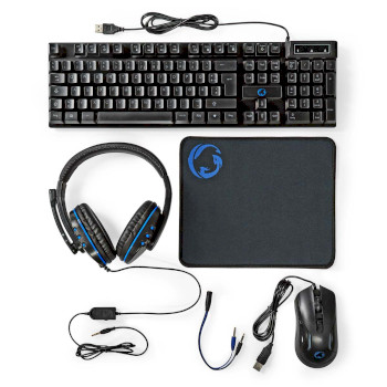 GCK51110BKDE Gaming combo kit | 5-in-1 | toetsenbord, koptelefoon, muis en muismat | zwart | qwertz | duits Inhoud verpakking foto