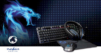 GCK51110BKDE Gaming combo kit | 5-in-1 | toetsenbord, koptelefoon, muis en muismat | zwart | qwertz | duits Product foto