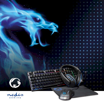 GCK51110BKFR Gaming combo kit | 5-in-1 | toetsenbord, koptelefoon, muis en muismat | zwart | azerty | frans Product foto