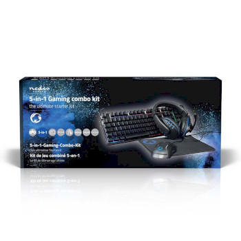 GCK51110BKFR Gaming combo kit | 5-in-1 | toetsenbord, koptelefoon, muis en muismat | zwart | azerty | frans  foto