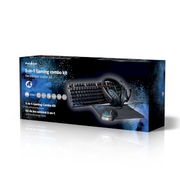 GCK51110BKFR Gaming combo kit | 5-in-1 | toetsenbord, koptelefoon, muis en muismat | zwart | azerty | frans Verpakking foto