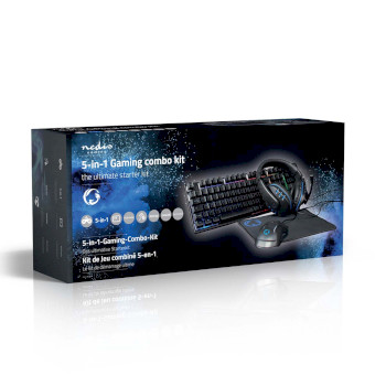 GCK51110BKFR Gaming combo kit | 5-in-1 | toetsenbord, koptelefoon, muis en muismat | zwart | azerty | frans Verpakking foto