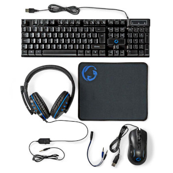 GCK51110BKND Gaming combo kit | 5-in-1 | toetsenbord, koptelefoon, muis en muismat | zwart | qwerty | scandinavis Inhoud verpakking foto