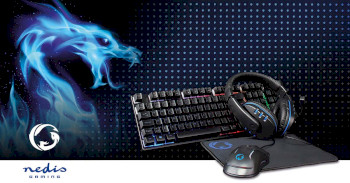 GCK51110BKND Gaming combo kit | 5-in-1 | toetsenbord, koptelefoon, muis en muismat | zwart | qwerty | scandinavis Product foto