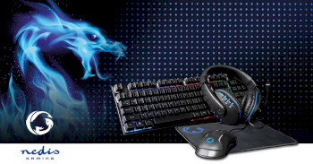 GCK51110BKUS Gaming combo kit | 5-in-1 | toetsenbord, koptelefoon, muis en muismat | zwart | qwerty | us internat Product foto
