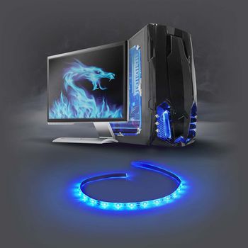 GCLD05BU Gaming led-lichtstrip | led | lengte: 500 mm | sata powered | voor gebruik met: desktop | blauw Product foto