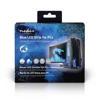 GCLD10BU Gaming led-lichtstrip | led | lengte: 1000 mm | sata powered | voor gebruik met: desktop | blauw Verpakking foto