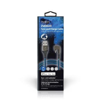 GCTB39300AL10 Usb-kabel | usb 2.0 | apple lightning 8-pins | usb-a male | 12 w | 480 mbps | vernikkeld | 1.00 m |   foto