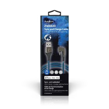 GCTB39300AL20 Usb-kabel | usb 2.0 | apple lightning 8-pins | usb-a male | 12 w | 480 mbps | vernikkeld | 2.00 m |   foto