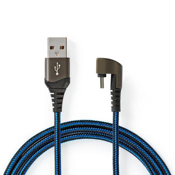 GCTB60600BK10 Usb-kabel | usb 2.0 | usb-a male | usb-c™ male | 480 mbps | verguld | 1.00 m | rond | gevlocht Product foto