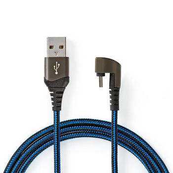 GCTB60600BK20 Usb-kabel | usb 2.0 | usb-a male | usb-c™ male | 480 mbps | verguld | 2.00 m | rond | gevlocht Product foto