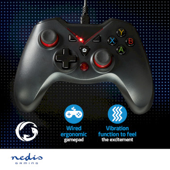 GGPD110BK Gamepad | usb type-a | usb gevoed | pc | aantal knoppen: 12 | kabellengte: 1.60 m | zwart Product foto